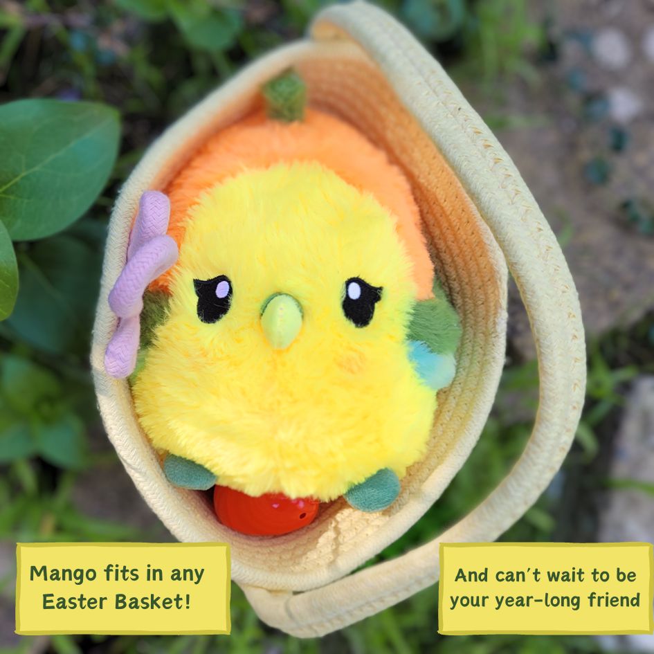 Mango Borb in an easter basket