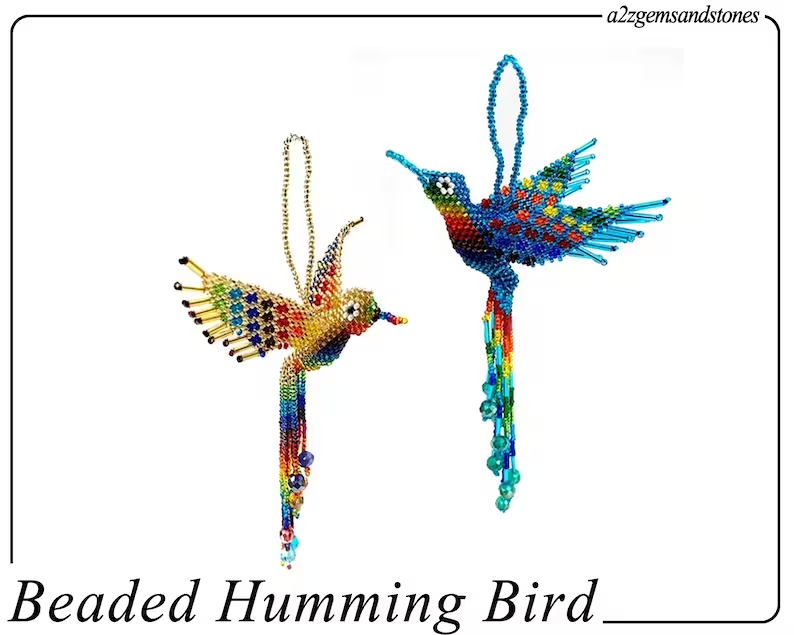 beaded hummingbirds that inspired the hummingbird borb drawing